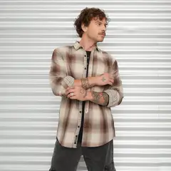 AMERICANINO - Camisa Manga Larga A Cuadros Algodón Hombre