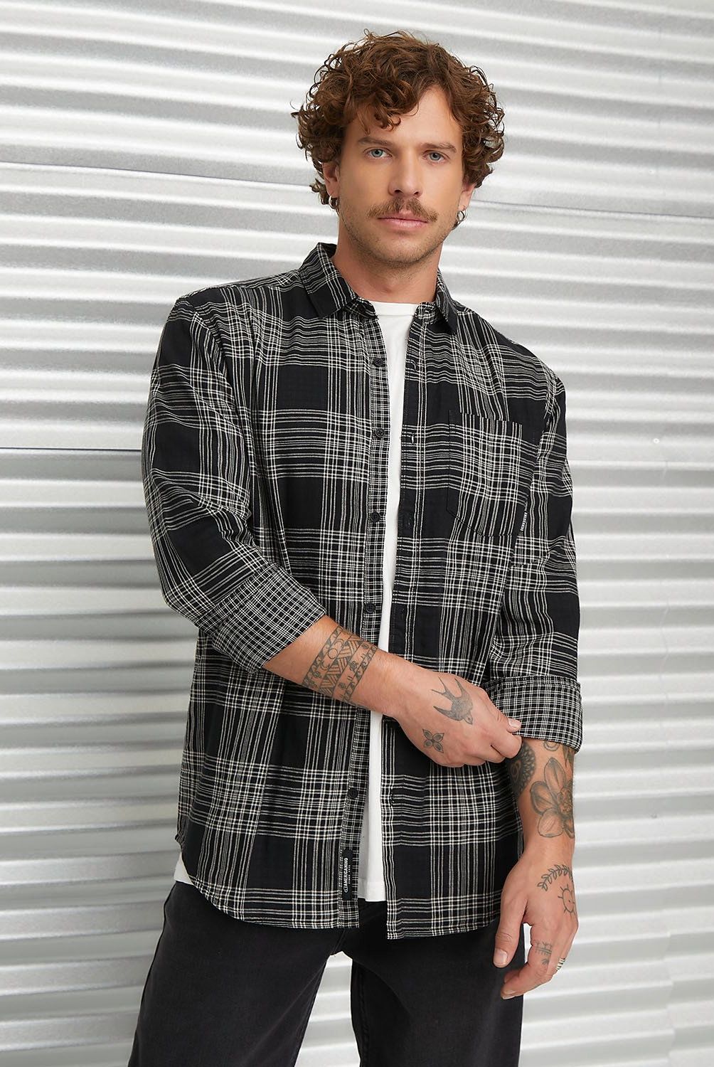 AMERICANINO - Camisa Manga Larga Check Algodón Hombre Americanino