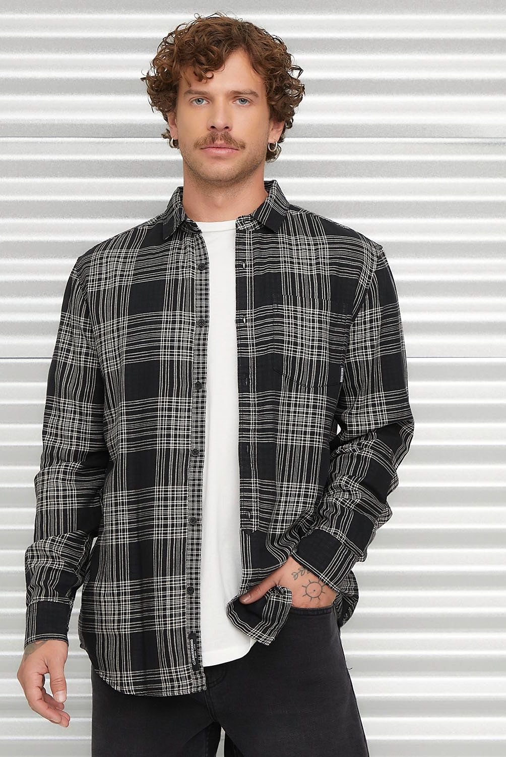 AMERICANINO - Camisa Manga Larga Check Algodón Hombre Americanino