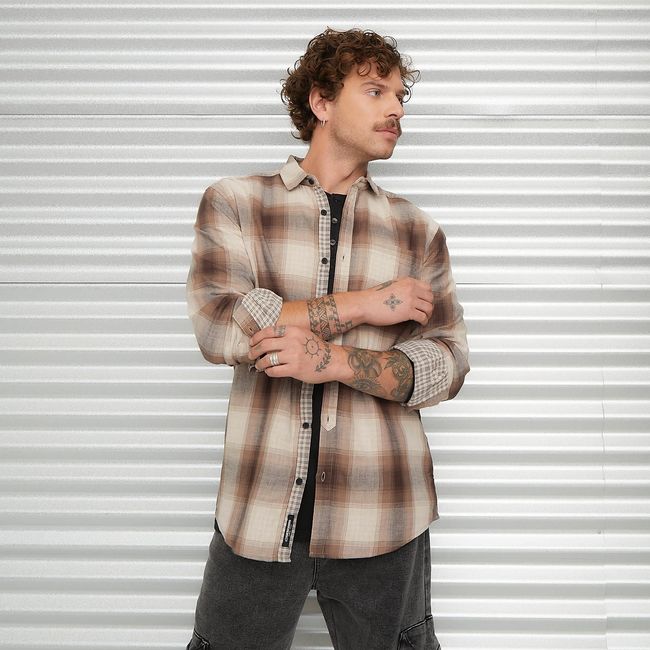 AMERICANINO - Camisa Manga Larga A Cuadros Algodón Americanino Hombre