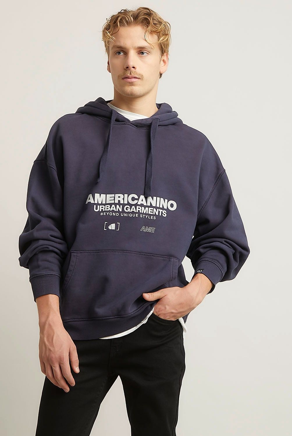 AMERICANINO - Polerón Canguro Algodón Hombre Americanino