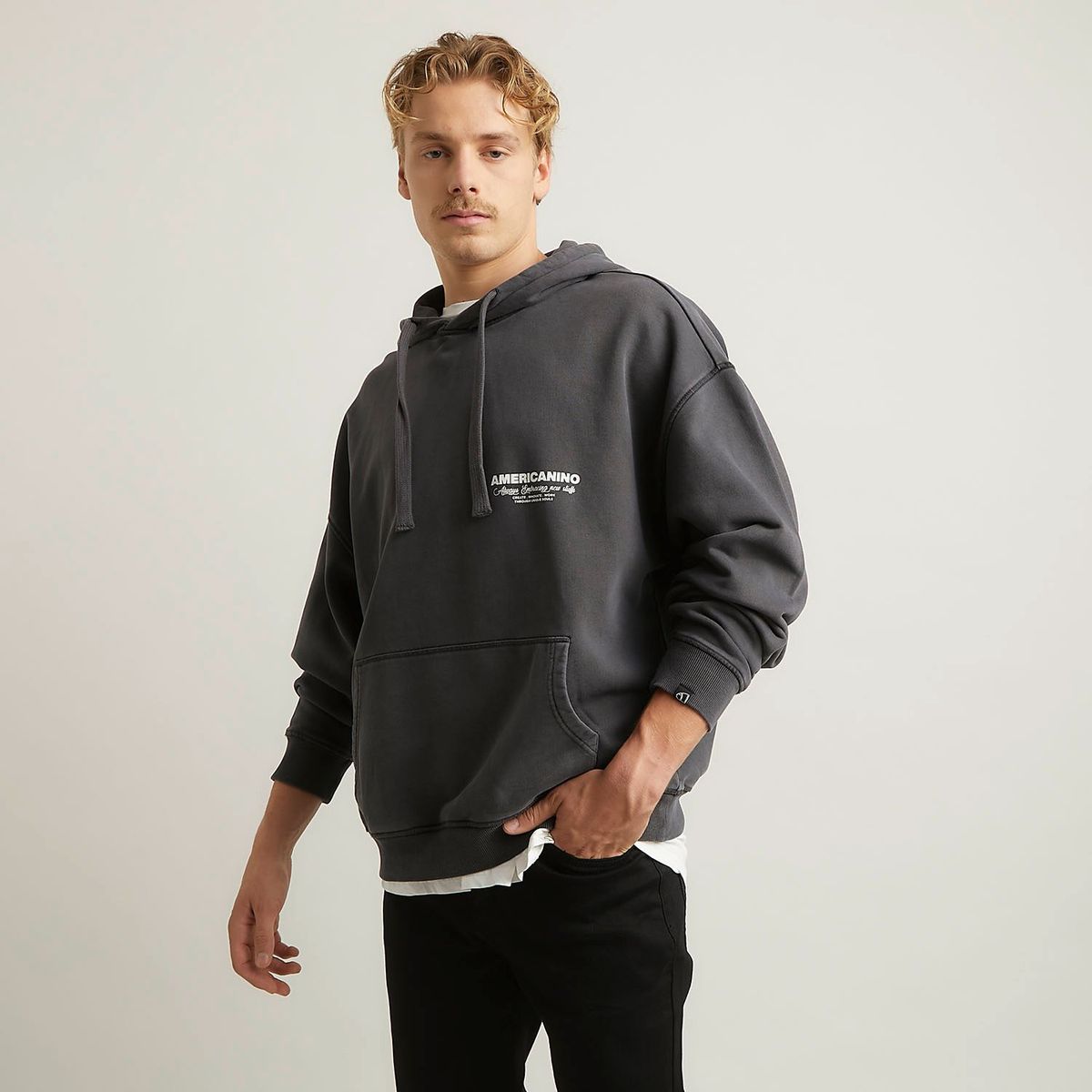 AMERICANINO - Polerón Americanino Canguro Algodón Manga Larga Hombre