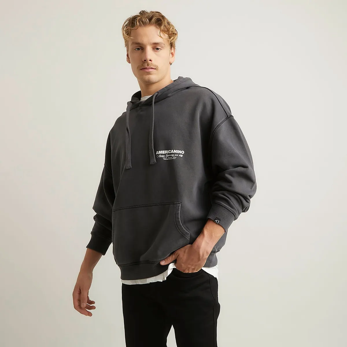 AMERICANINO - Polerón Americanino Canguro Algodón Manga Larga Hombre