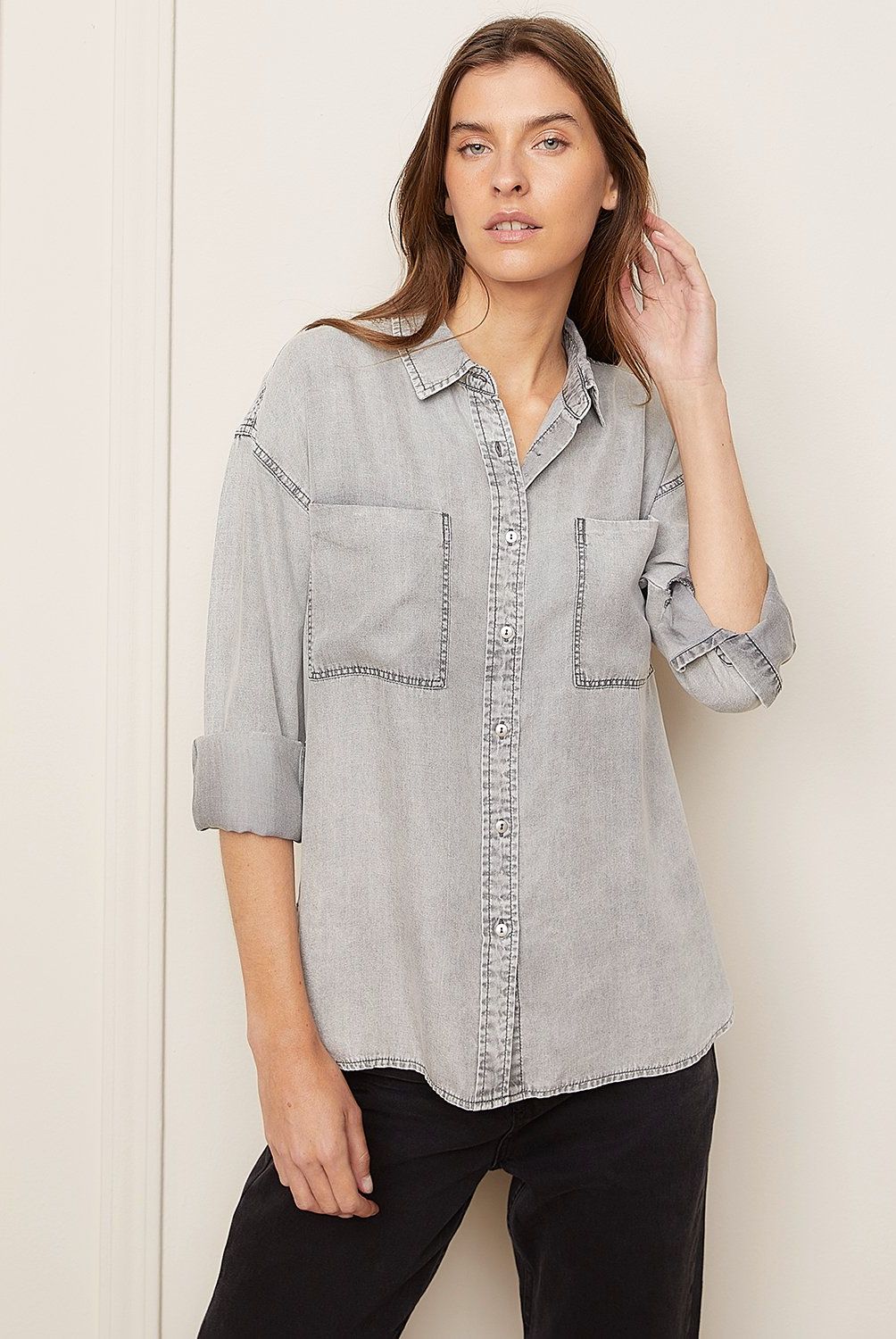 BASEMENT - Blusa Camisera Manga Larga Mujer Basement