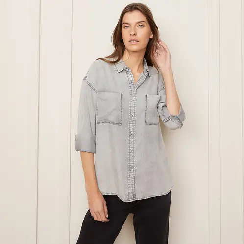 BASEMENT - Blusa Camisera Manga Larga Mujer