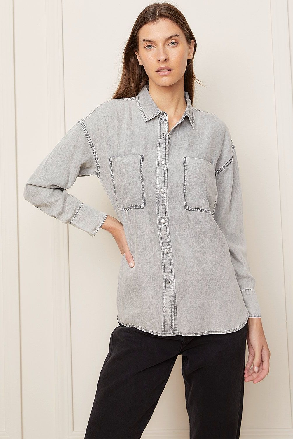 BASEMENT - Blusa Camisera Manga Larga Mujer Basement