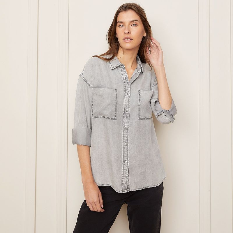 BASEMENT - Blusa Camisera Manga Larga Mujer Basement