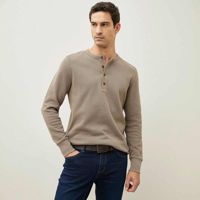 WOLF&HANK - Sweater Henley Algodón Wolf&Hank Hombre Manga Larga