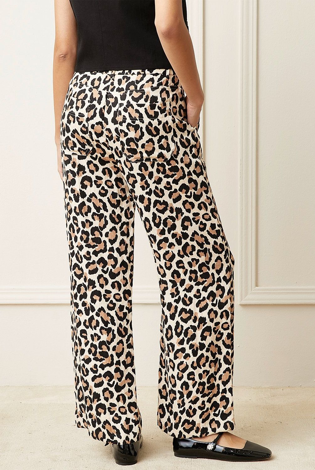 BASEMENT - Pantalón Recto Mujer Basement Animal Print Viscosa