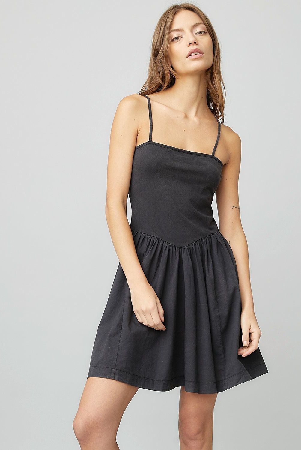 AMERICANINO - Vestido Americanino Mini Casual Algodón Mujer Sin Mangas Negro