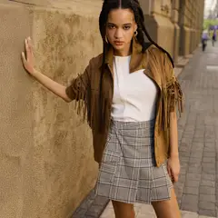 AMERICANINO - Falda Cuadros Mujer Tiro Alto Mini