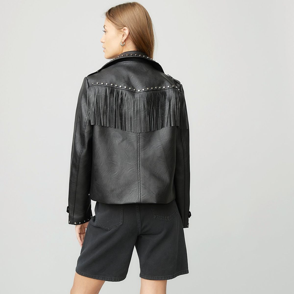 AMERICANINO - Chaqueta Americanino Mujer Manga Larga Cuero Tachas