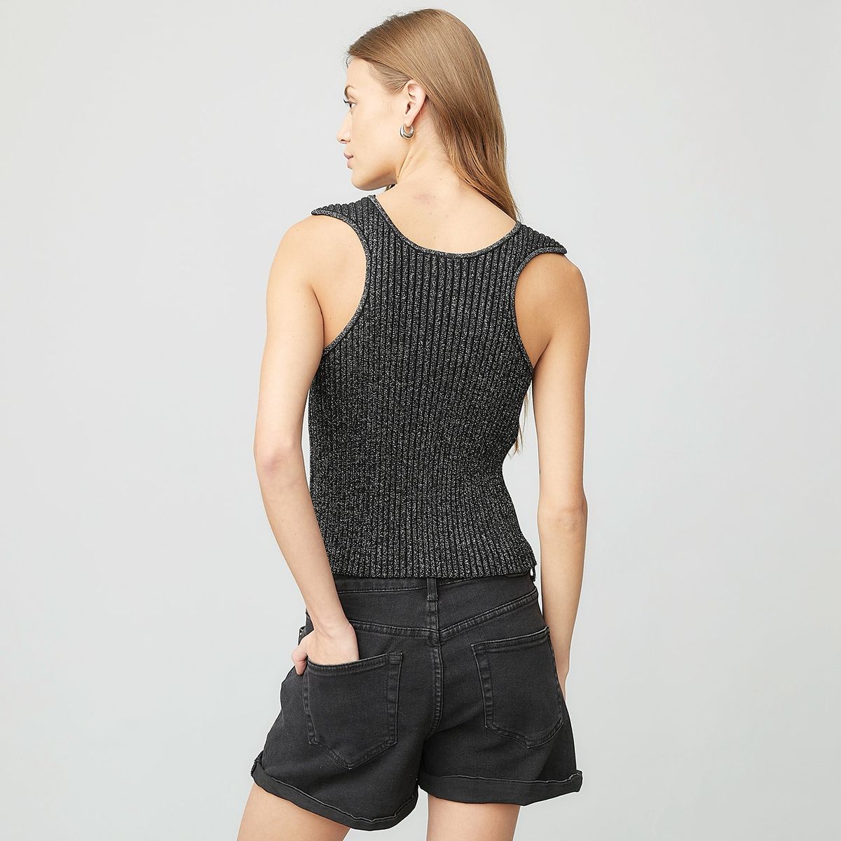 AMERICANINO - Polera Americanino Sin Mangas Algodón Mujer Cuello V