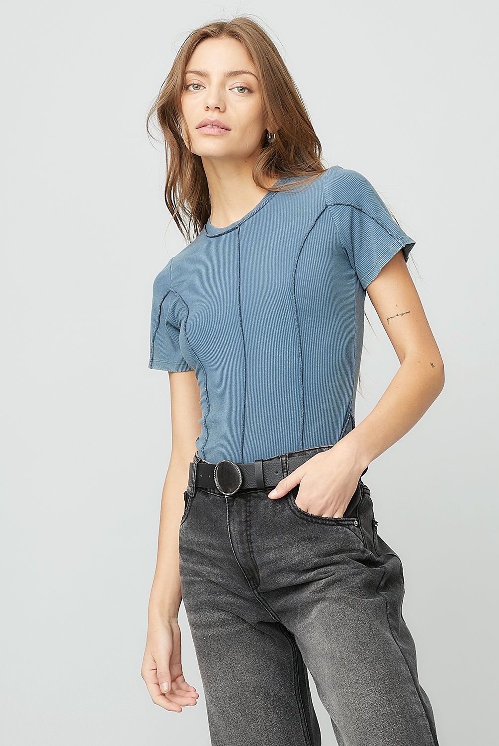 AMERICANINO - Body Americanino Rayón Manga Corta Casual Mujer