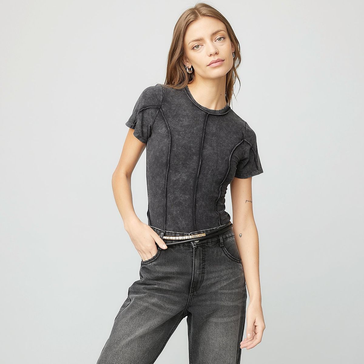 AMERICANINO - Body Americanino Rayón Manga Corta Casual Mujer