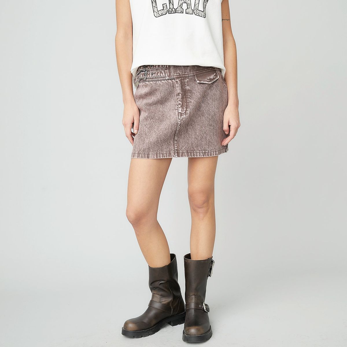 AMERICANINO - Falda Mini Americanino Algodón Diseño Liso Mujer