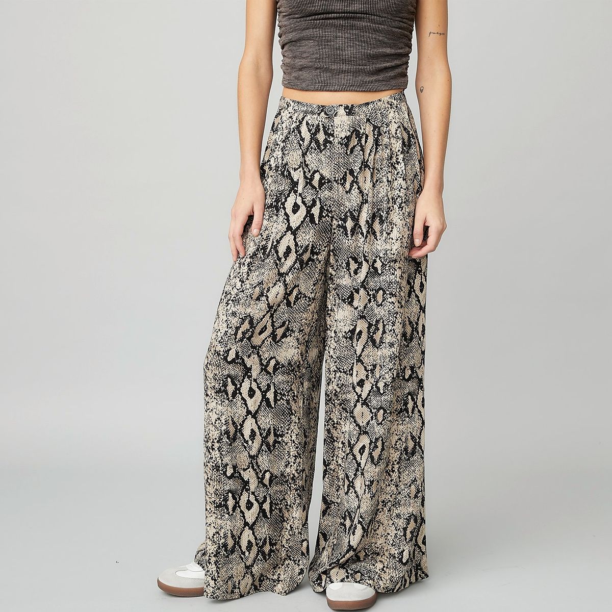 AMERICANINO - Pantalón Mujer Americanino Wide Leg Viscosa Estampado Animal