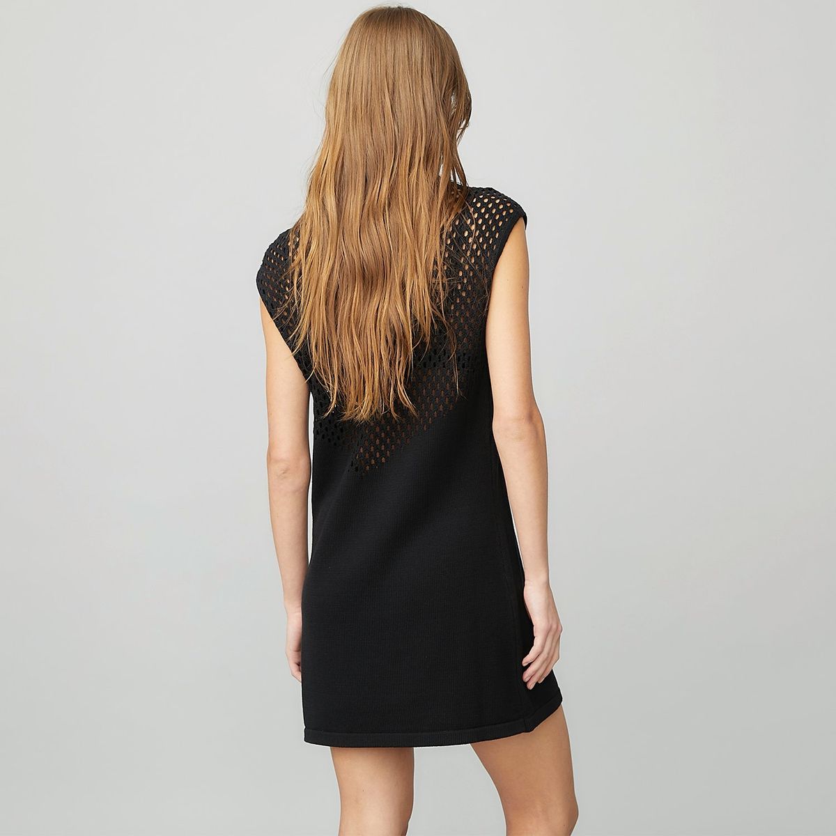 AMERICANINO - Vestido Americanino Casual Mujer 100% Algodón Sin Mangas Negro