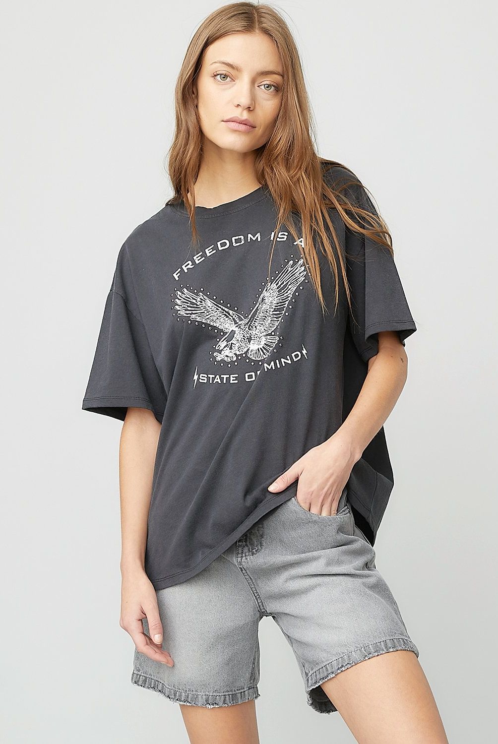AMERICANINO - Polera Americanino Algodón Manga Corta Mujer Diseño Estampado
