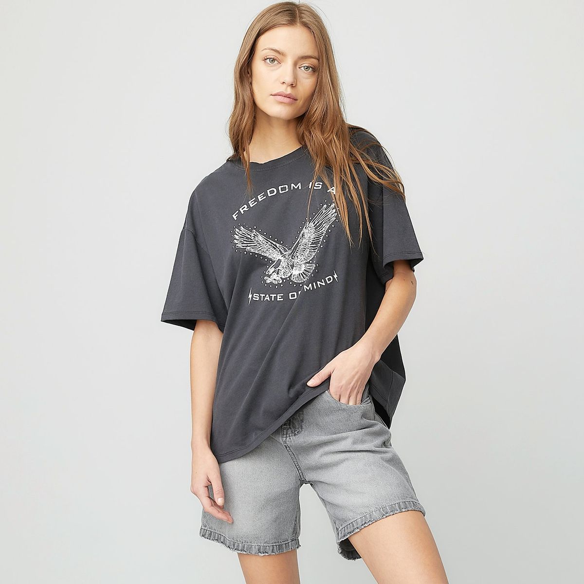 AMERICANINO - Polera Americanino Algodón Manga Corta Mujer Diseño Estampado