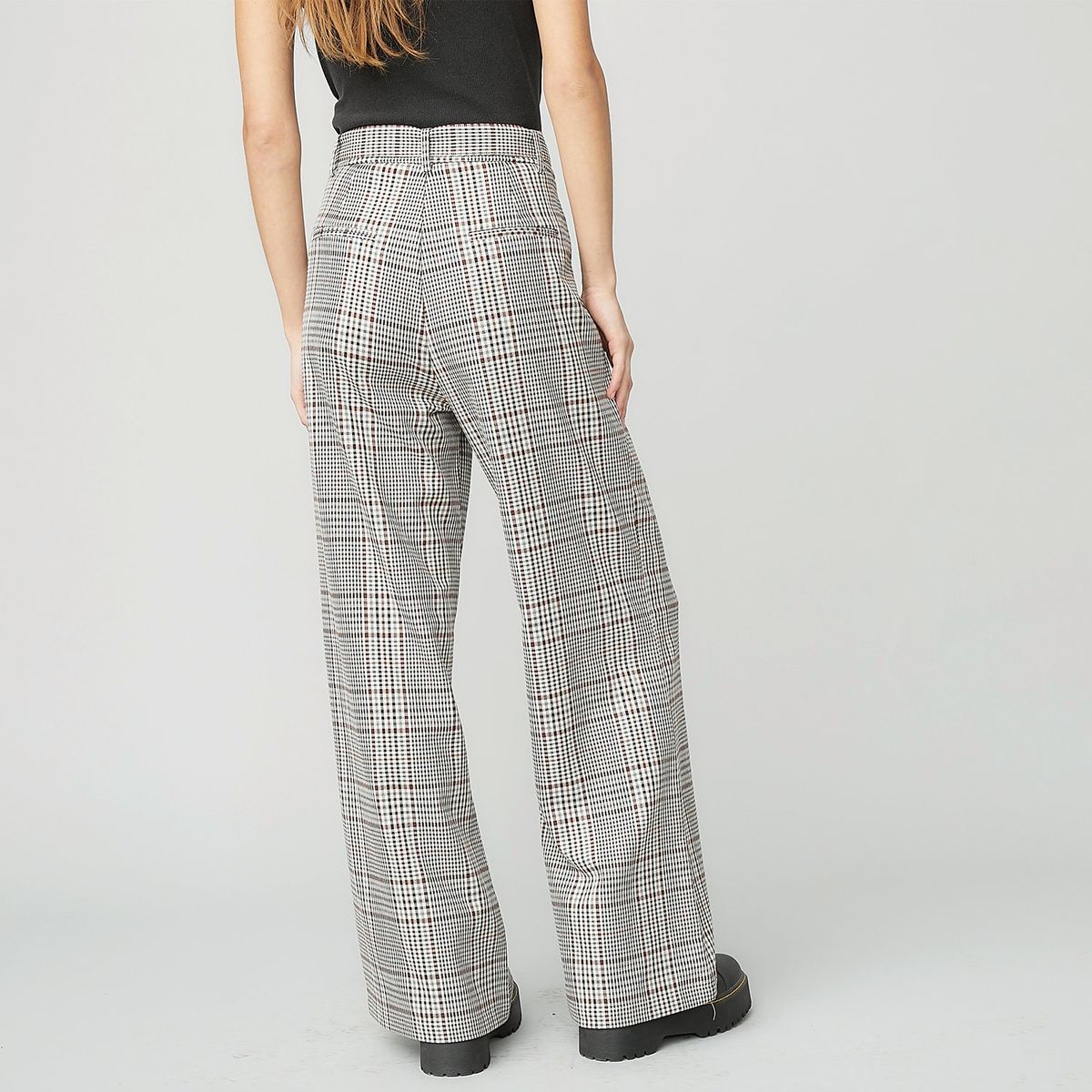 AMERICANINO - Pantalón Mujer Americanino Wide Leg Tiro Alto Cuadros