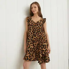 UNIVERSITY CLUB - Vestido Mujer Viscosa Estampado Animal Print