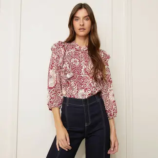 BASEMENT - Blusa Manga Larga Mujer Diseño Cuadros