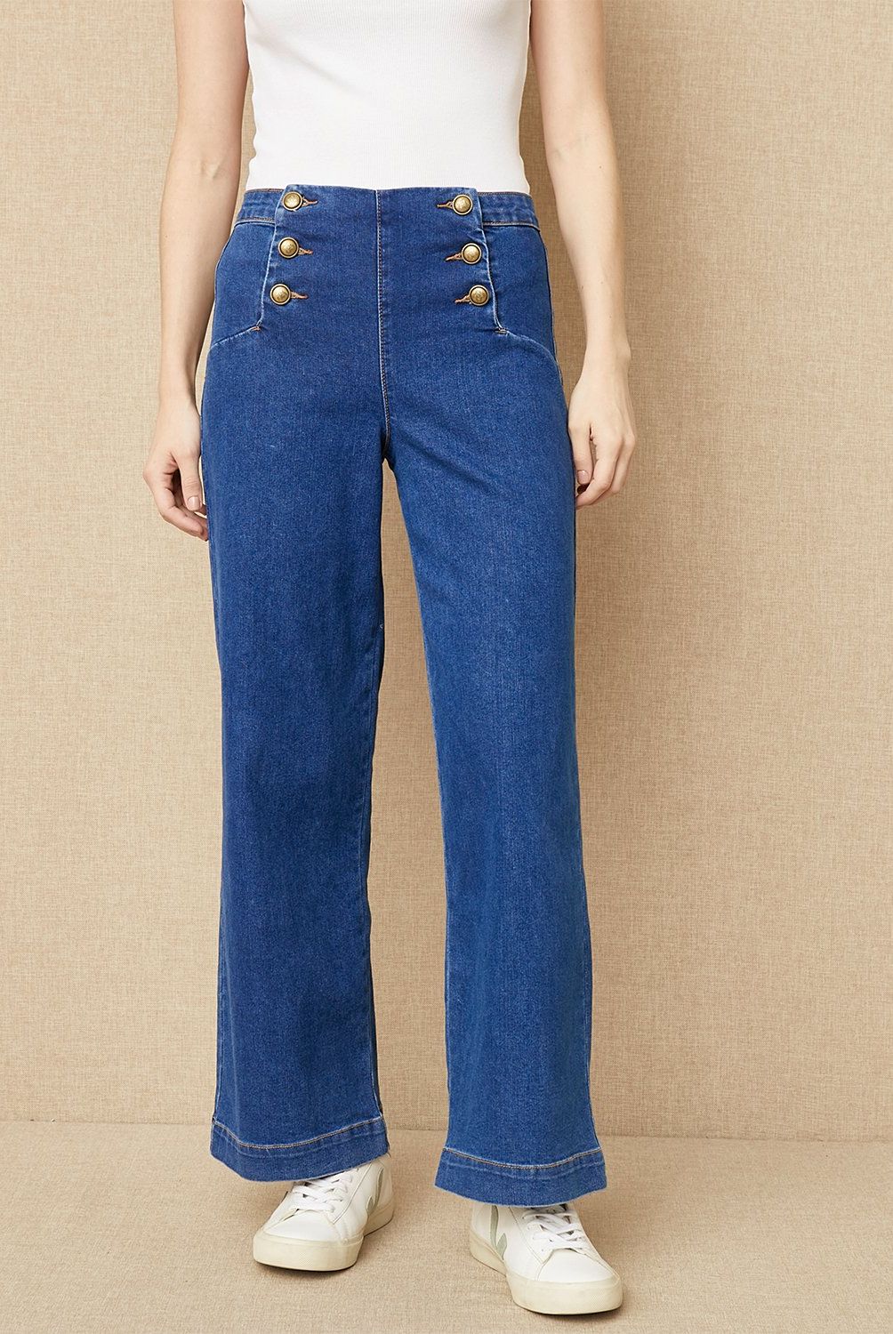 UNIVERSITY CLUB - Jeans Wide Leg Tiro Medio Mujer University Club
