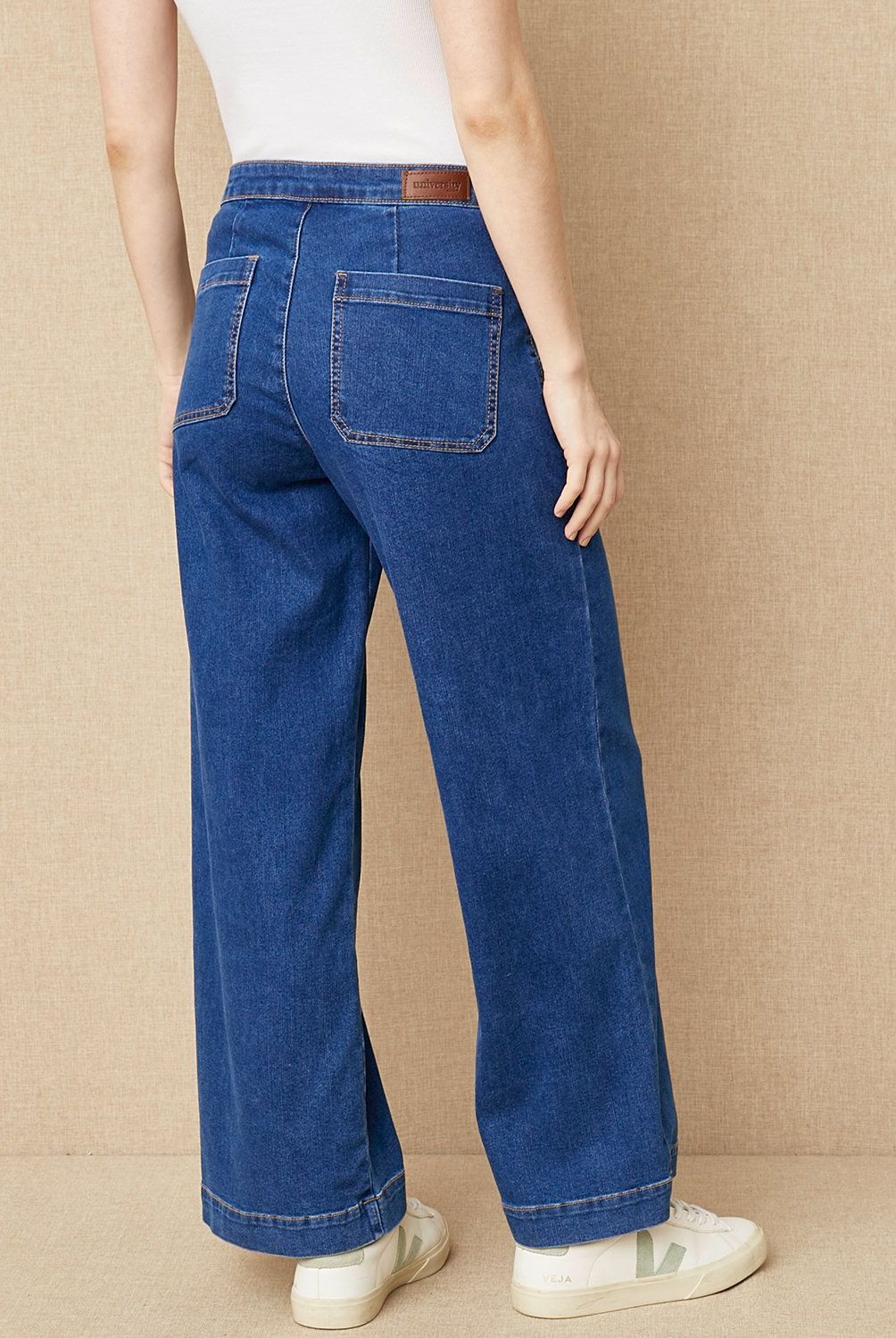 UNIVERSITY CLUB - Jeans Wide Leg Tiro Medio Mujer University Club