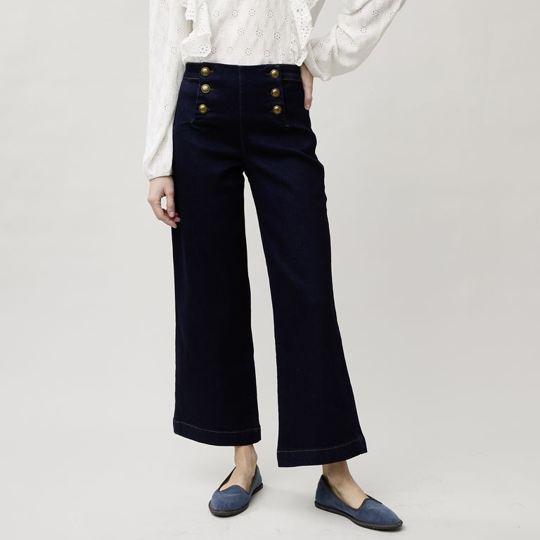 Jeans Wide Leg Tiro Medio Mujer