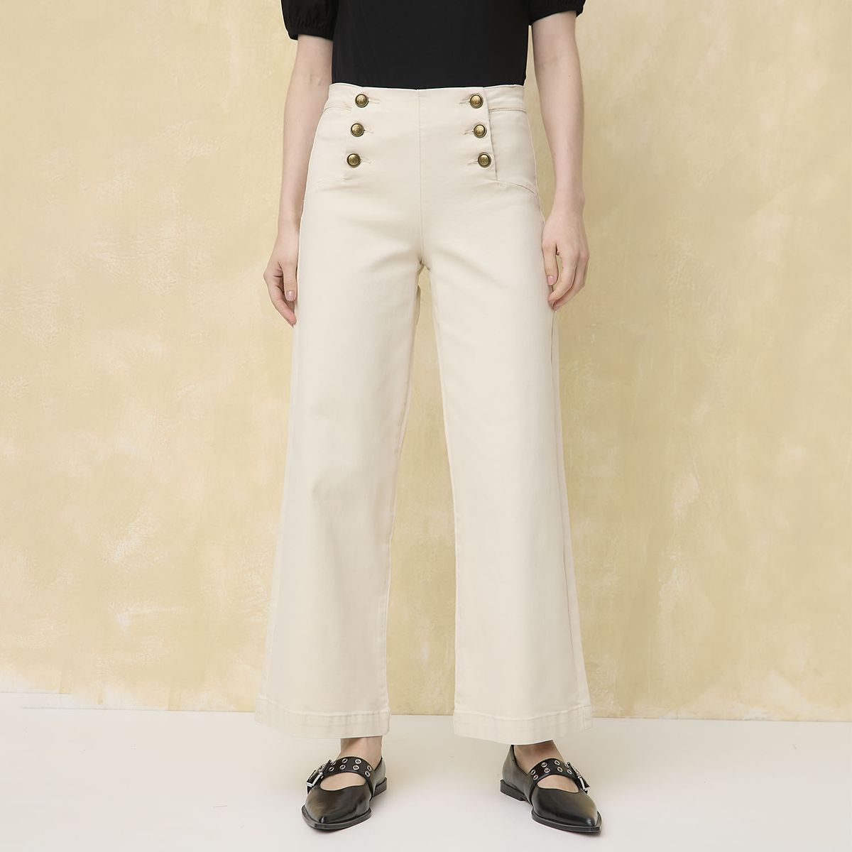UNIVERSITY CLUB - Jeans Wide Leg Tiro Medio Mujer University Club