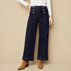 UNIVERSITY CLUB - Jeans Wide Leg Tiro Medio Mujer