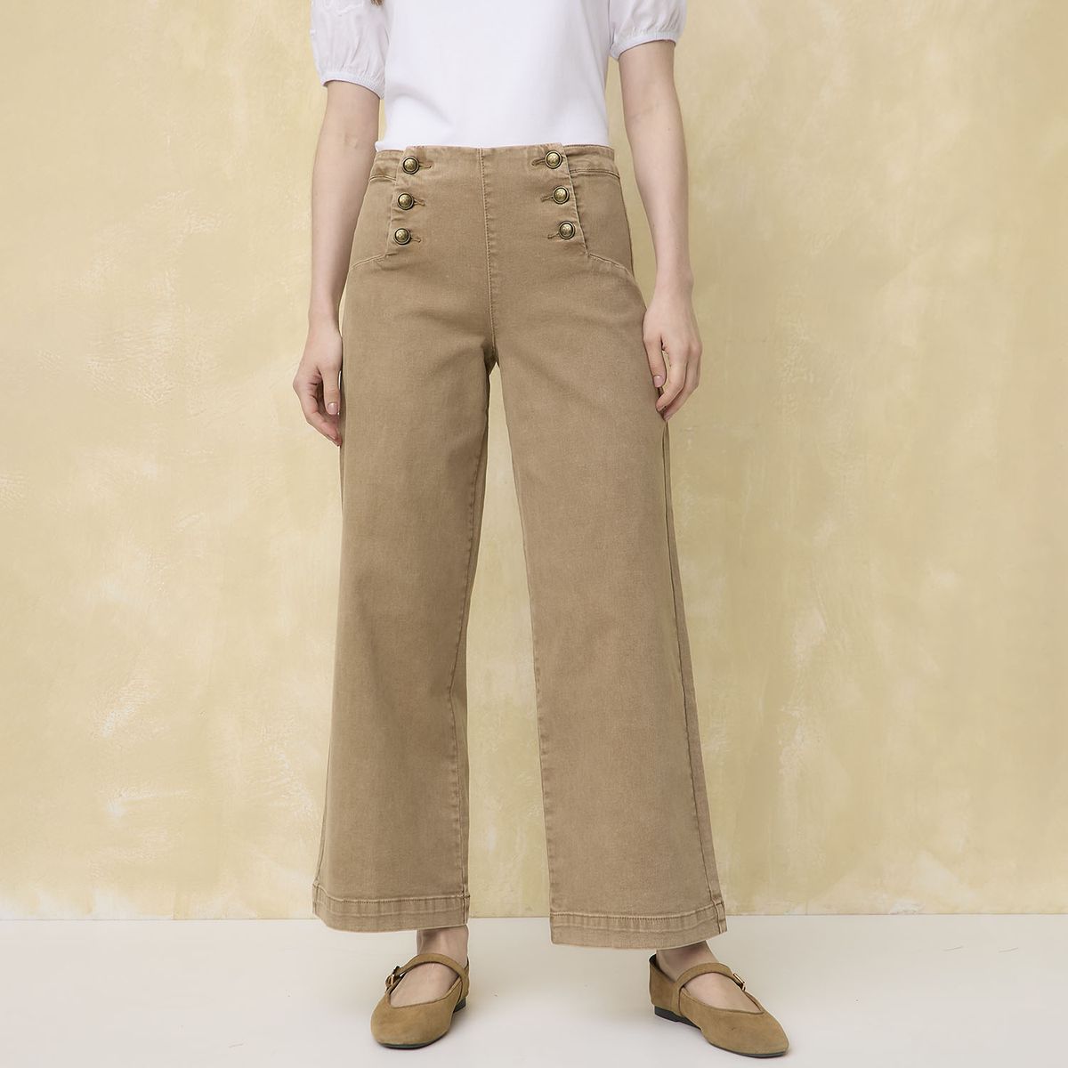 UNIVERSITY CLUB - Jeans Wide Leg Tiro Medio Mujer University Club