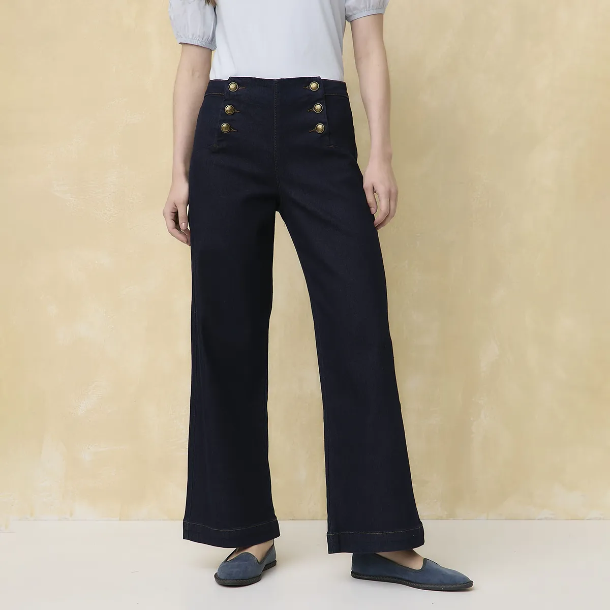 UNIVERSITY CLUB - Jeans Wide Leg Tiro Medio Mujer University Club