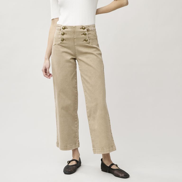 Jeans Wide Leg Tiro Medio Mujer
