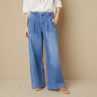 UNIVERSITY CLUB - Jeans Wide Leg Mujer Tiro Medio Denim