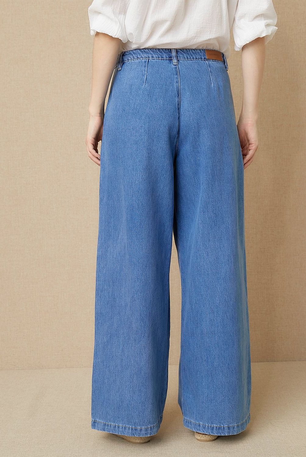 UNIVERSITY CLUB - Jeans Wide Leg Mujer University Club Tiro Medio Denim