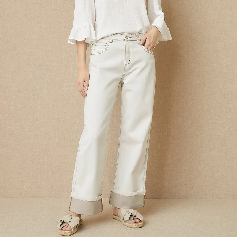 UNIVERSITY CLUB - Jeans Wide Leg Tiro Medio Mujer University Club