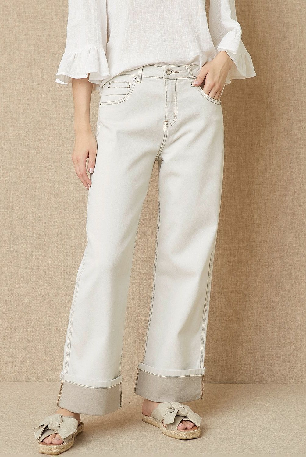 UNIVERSITY CLUB - Jeans Wide Leg Tiro Medio Mujer University Club
