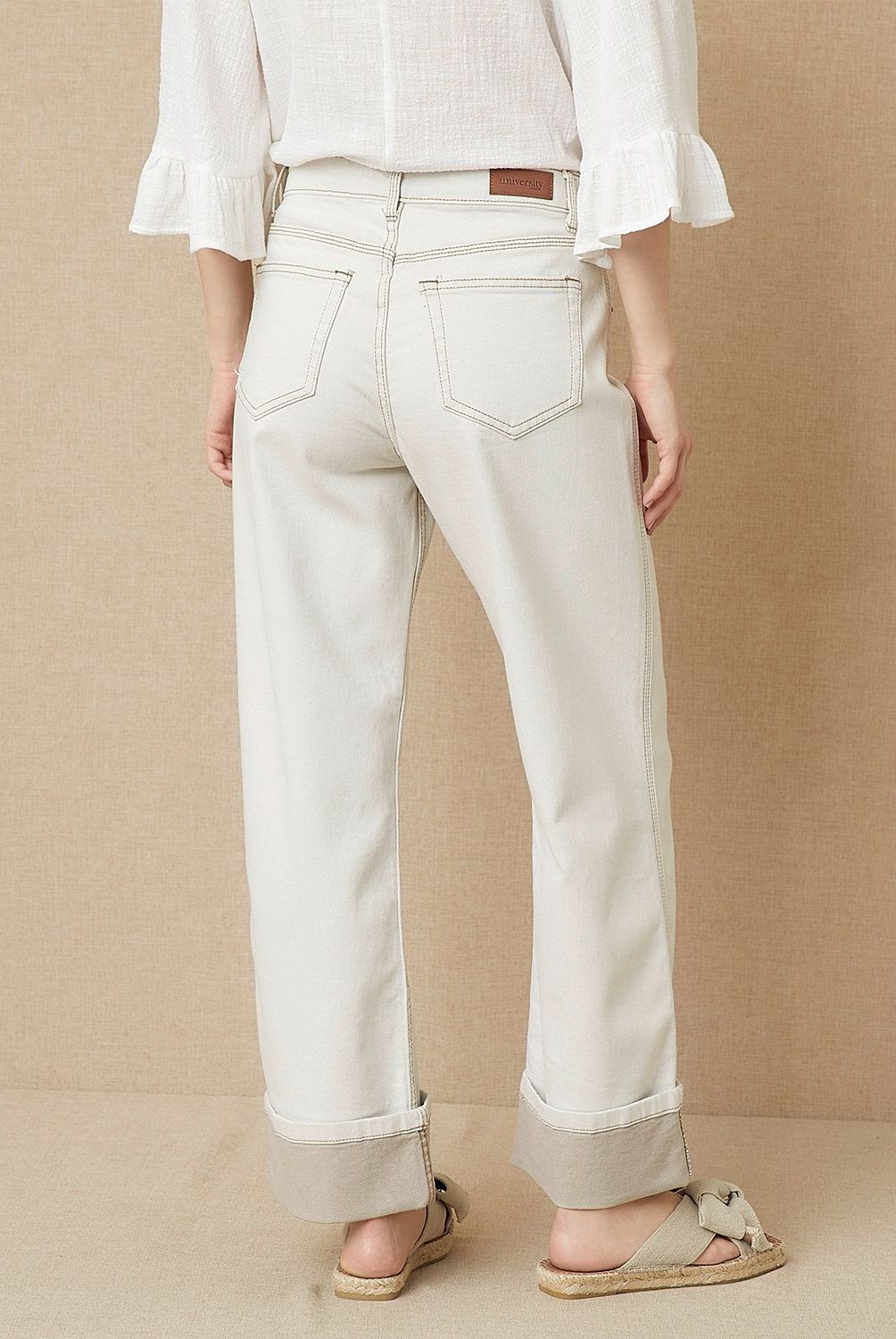 UNIVERSITY CLUB - Jeans Wide Leg Tiro Medio Mujer University Club