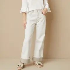 UNIVERSITY CLUB - Jeans Wide Leg Tiro Medio Mujer