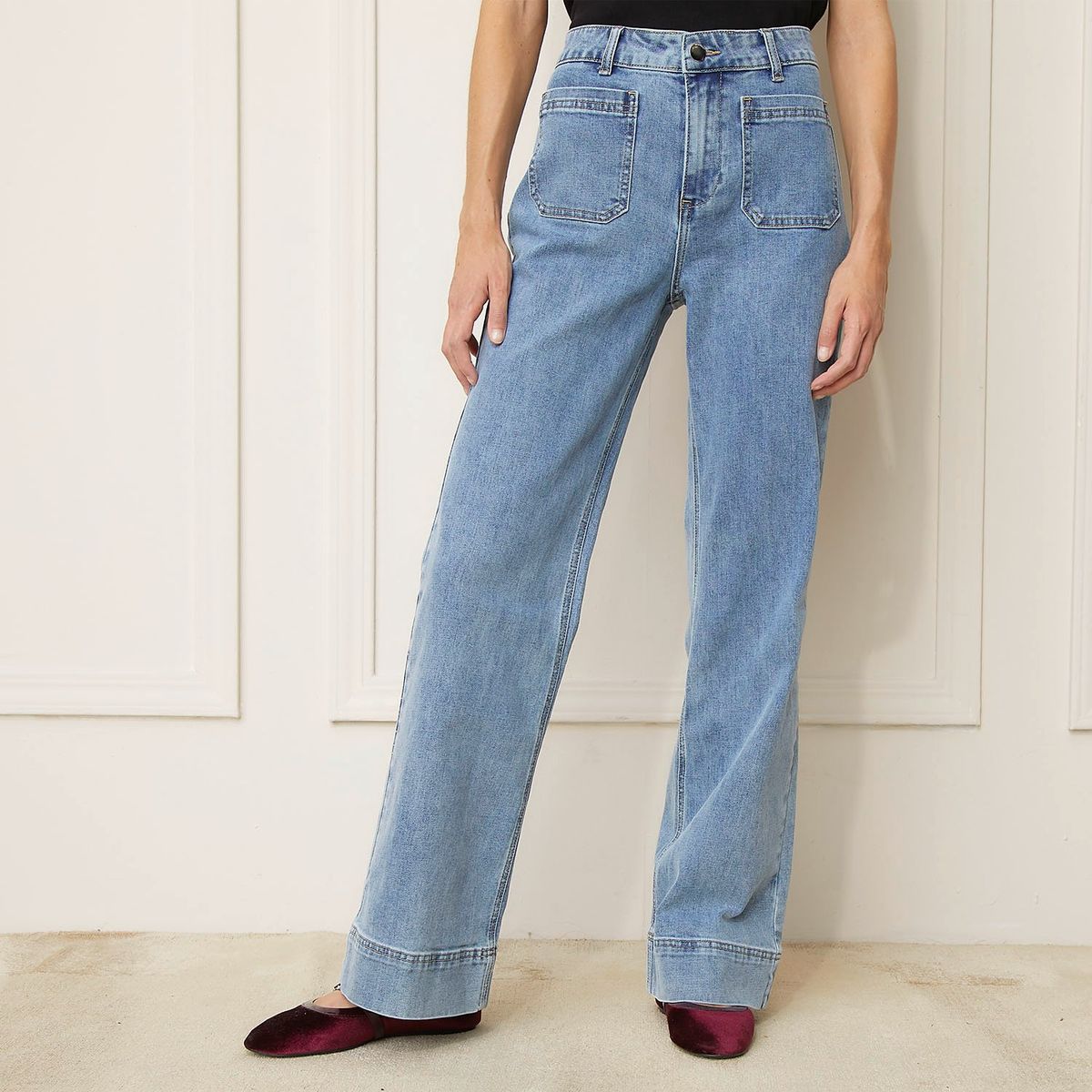 BASEMENT - Jeans Wide Leg Basement Mujer Algodón y Elastano