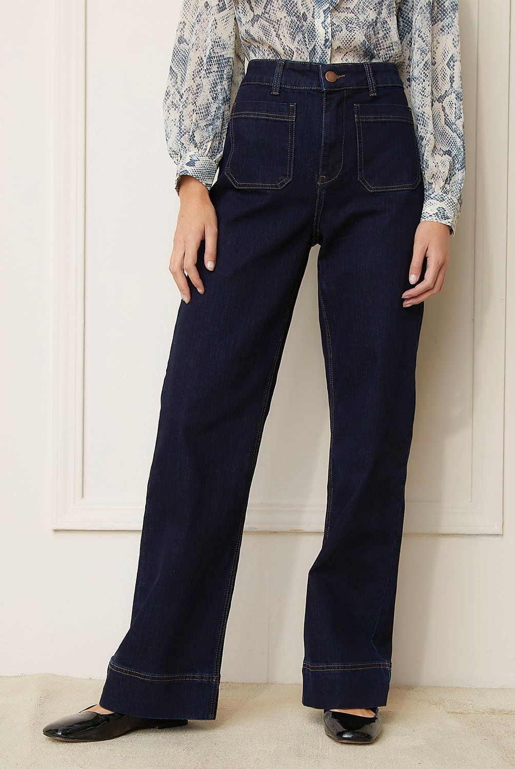 BASEMENT - Jeans Wide Leg Basement Mujer Algodón y Elastano