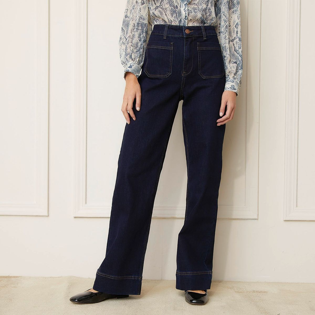 BASEMENT - Jeans Wide Leg Basement Mujer Algodón y Elastano