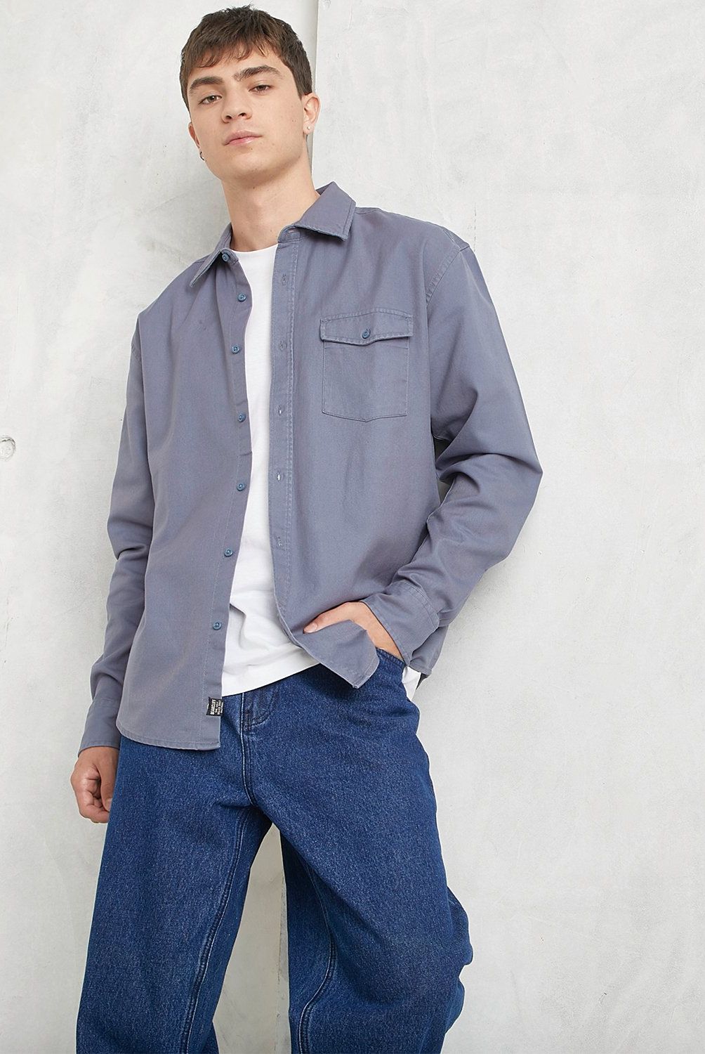 BEARCLIFF - Camisa Casual Manga Larga Algodón Hombre Bearcliff
