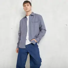BEARCLIFF - Camisa Casual Manga Larga Algodón Hombre