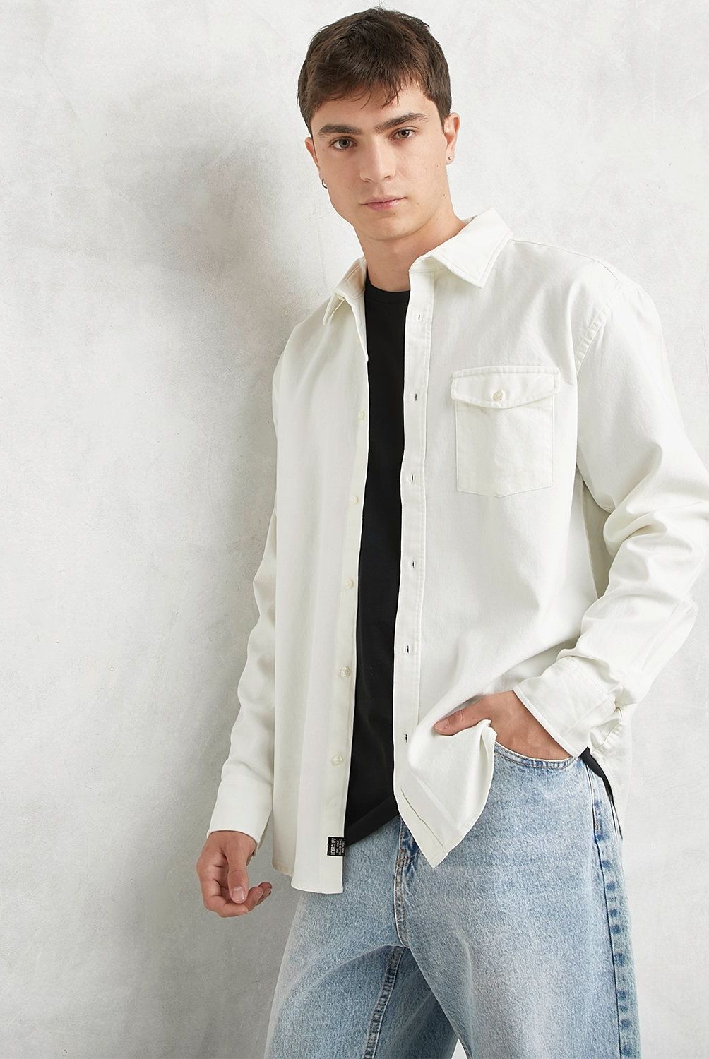 BEARCLIFF - Camisa Casual Manga Larga Algodón Hombre Bearcliff