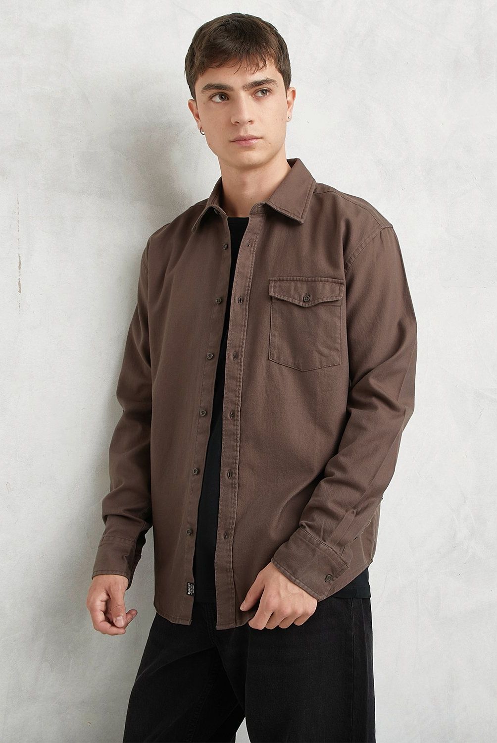 BEARCLIFF - Camisa Casual Manga Larga Algodón Hombre Bearcliff
