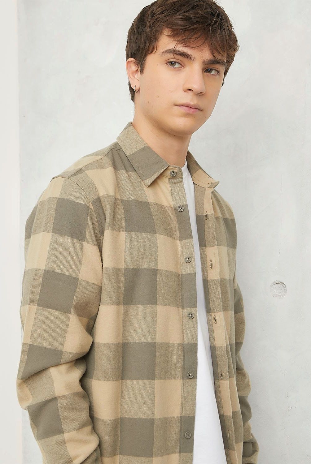 BEARCLIFF - Camisa Casual Manga Larga Algodón Hombre Bearcliff