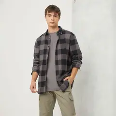 BEARCLIFF - Camisa Casual Manga Larga Algodón Hombre
